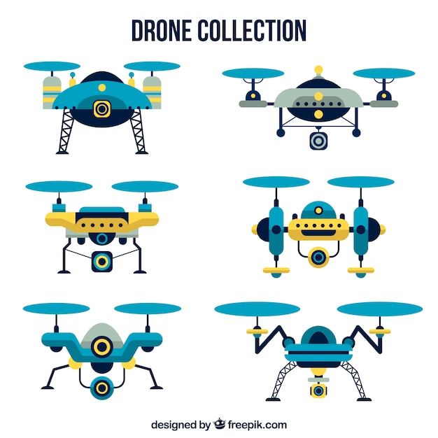 Free Vector | Modern drones with elegant style