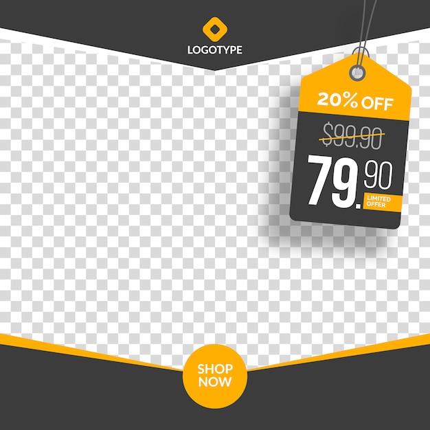 Modern editable  instagram sale banner  with empty abstract 