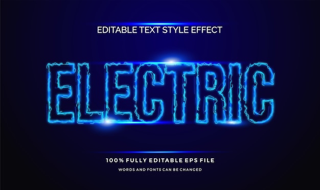 Premium Vector | Modern editable text style effect. electric outline