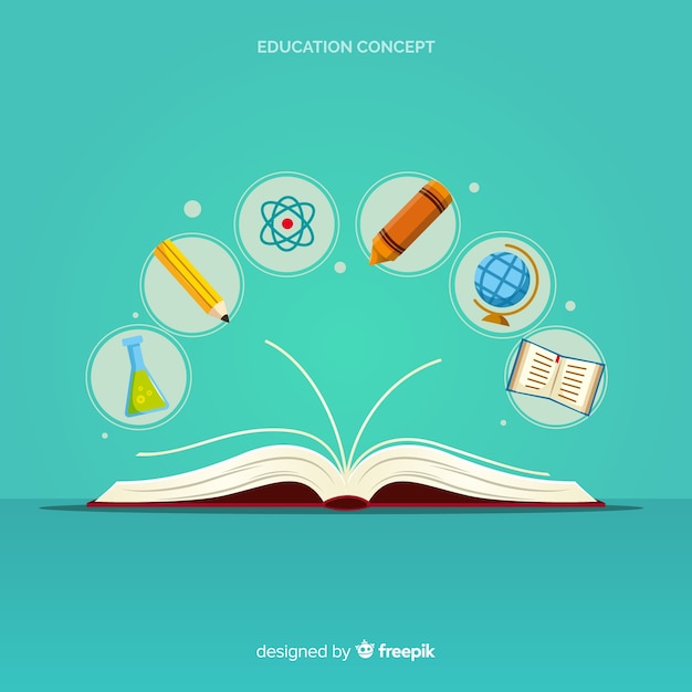 Download Modern education concept with flat design | Free Vector