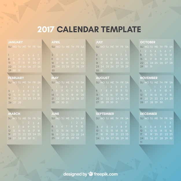Free Vector Modern and elegant 2017 calendar template