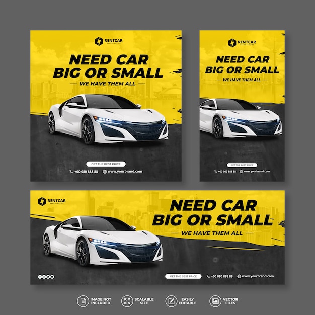 Download Premium Vector | Modern and elegant car rent and sell ...