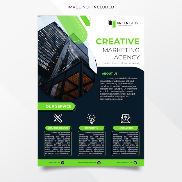 Premium Vector | Modern elegant creative agency flyer design