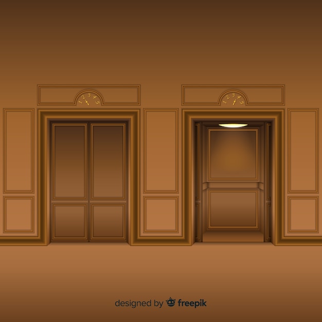 Modern elevator with realistic design Free Vector