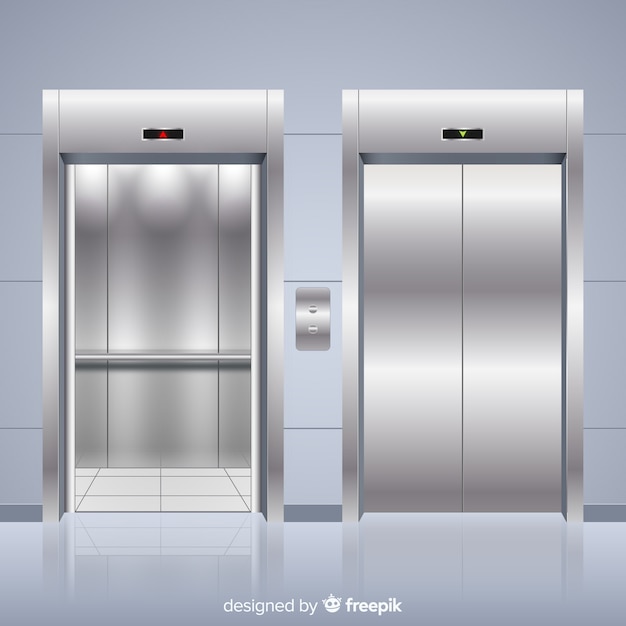 Download Free Vector Modern Elevator With Realistic Design