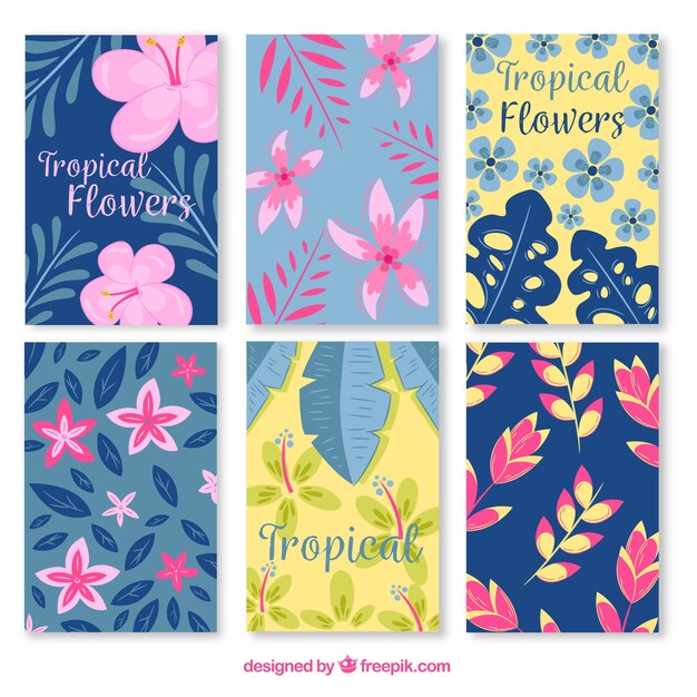 Modern exotic flowercard collection