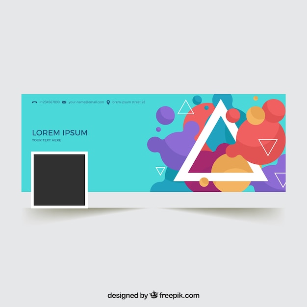 Modern facebook cover triangles and abstract shapes