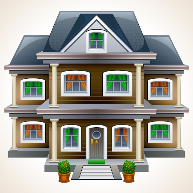 Modern family house facade | Premium Vector