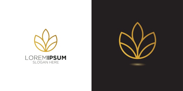 Premium Vector | Modern feminine leaf for logo mockup preview