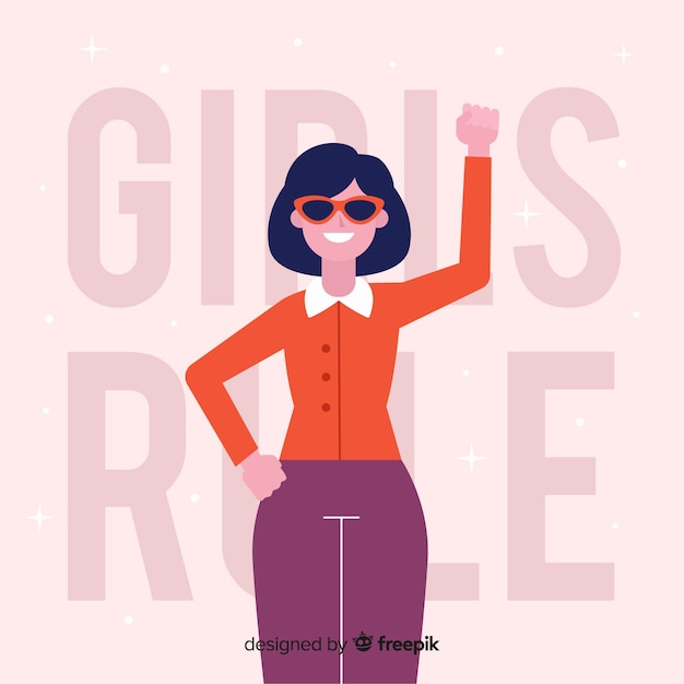 Modern feminism concept with flat design Free Vector