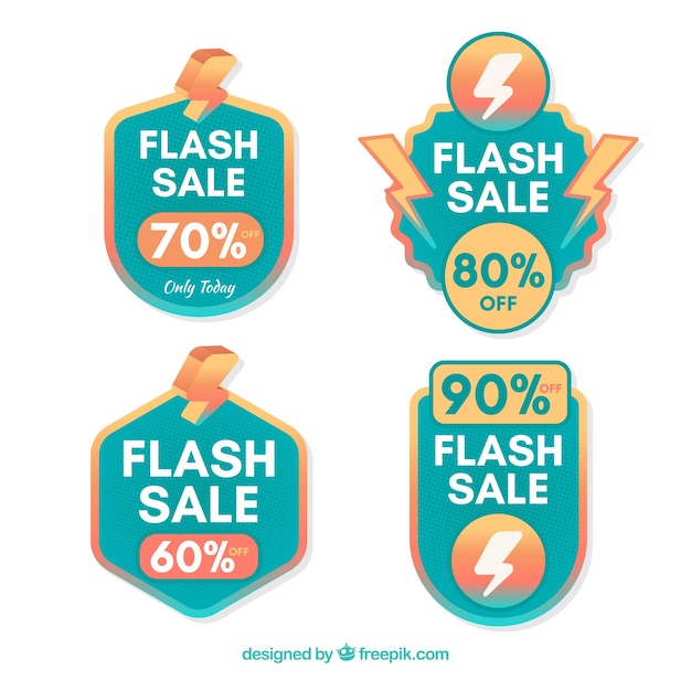 Free Vector | Modern flash sale labels
