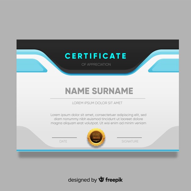 modern certificate template word free download