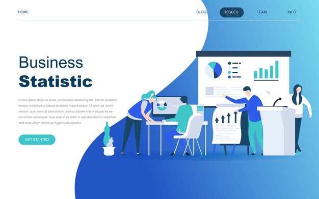 Premium Vector Modern Flat Design Concept Of Business Statistic