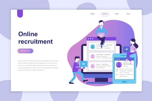 Modern flat design concept of recruitment for website Premium Vector