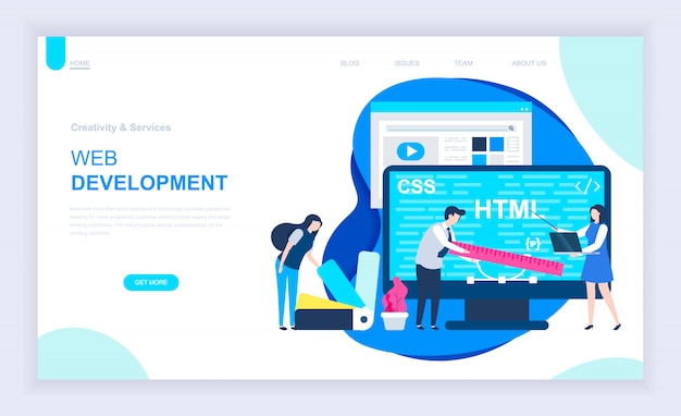 Modern flat design concept of web development Premium Vector