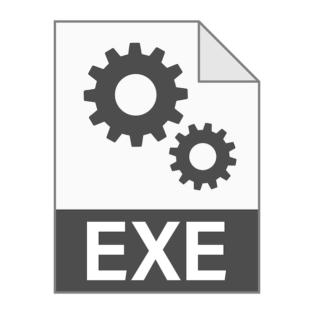 Premium Vector | Modern flat design of exe file icon for web simple style