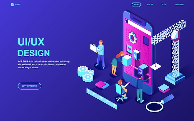 Download Modern flat design isometric concept of ux, ui design ...