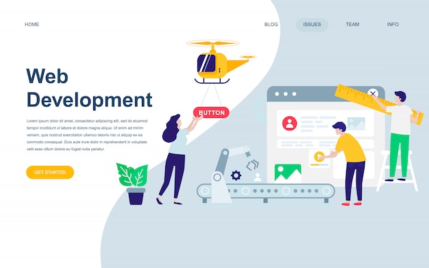 Modern flat web page design template of web development Premium Vector