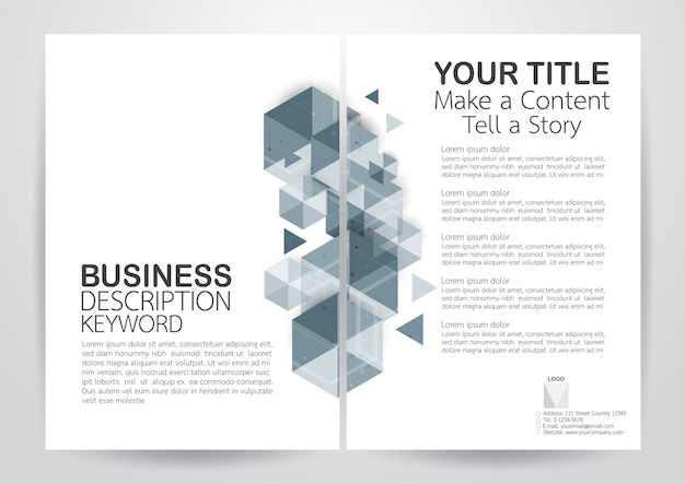 Premium Vector Modern Flyer Background With Polygons And White Space