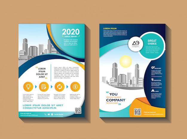 Premium Vector Modern Flyer Layout For Annual Report With City