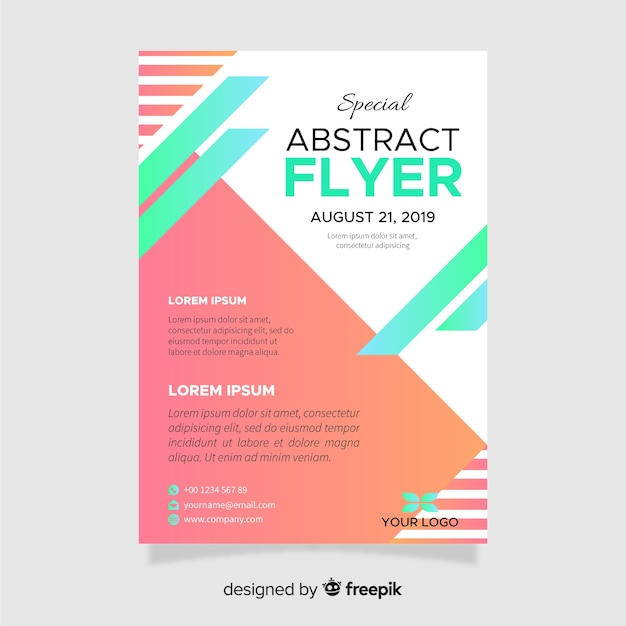 Free Vector Modern Flyer Template With Abstract Design