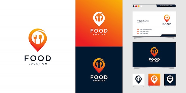Download Free Modern Food Location Logo And Business Card Dinner Lunch Place Use our free logo maker to create a logo and build your brand. Put your logo on business cards, promotional products, or your website for brand visibility.
