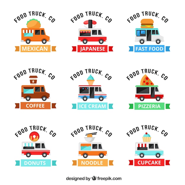 Download Free Download Free Modern Food Truck Logo Collection Vector Freepik Use our free logo maker to create a logo and build your brand. Put your logo on business cards, promotional products, or your website for brand visibility.