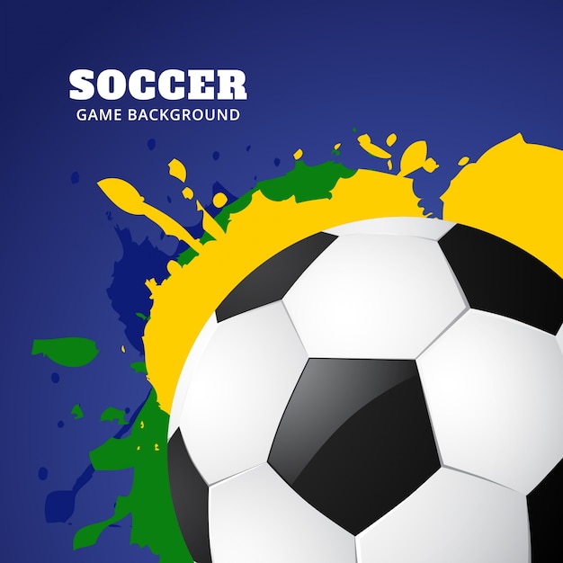 Modern football design in colors of\
brazil