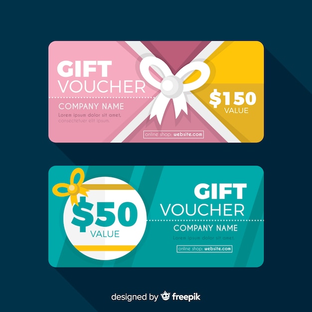 Free Vector | Modern gift voucher template with flat design