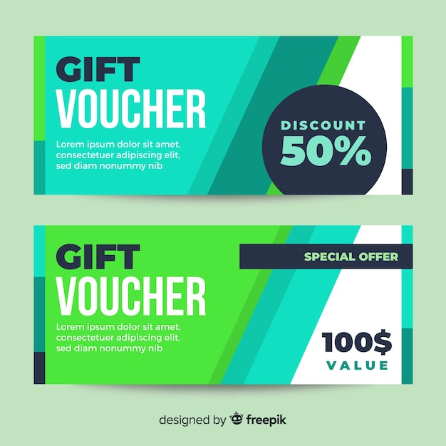 Free Vector | Modern gift voucher template with flat design