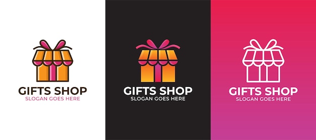 Premium Vector Modern Gifts Shop Logo With Three Variation