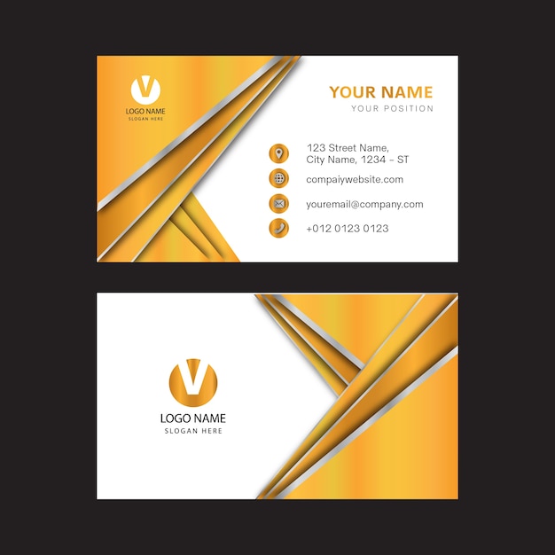 Premium Vector | Modern gold color business card