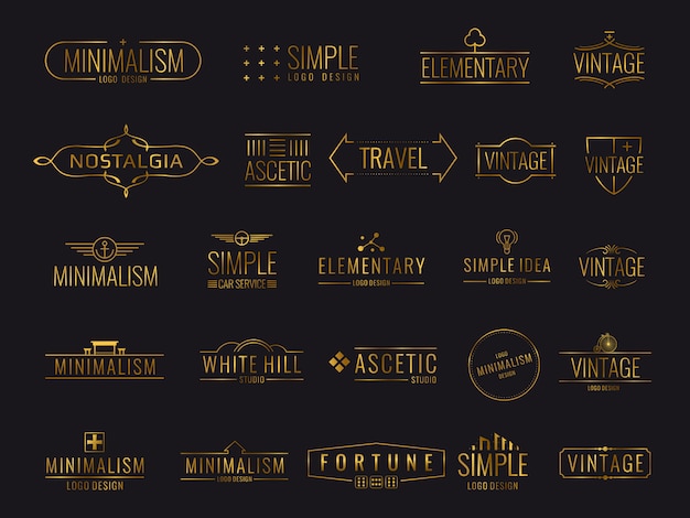 Premium Vector | Modern golden luxury logo set