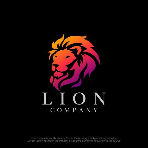 Premium Vector | Modern gradient lion logo design concept