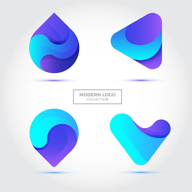 Modern gradient logo collection Vector | Premium Download