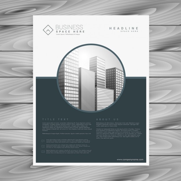 Modern gray flyer with geometric shapes