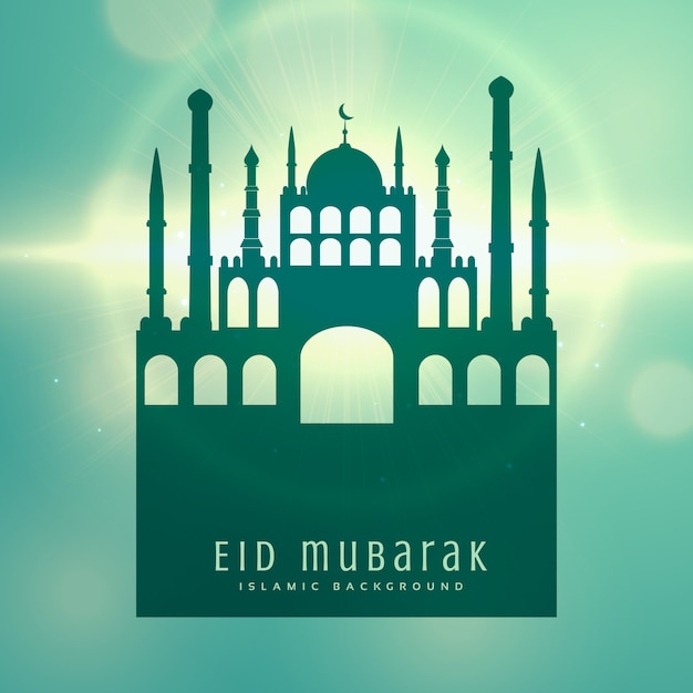 Modern green design for eid mubarak