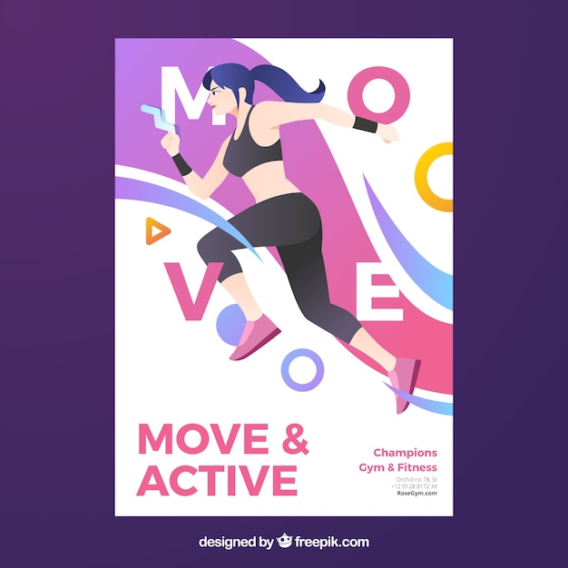 Modern gym flyer template
