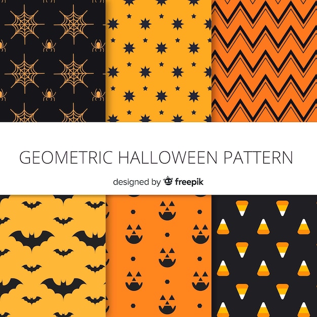 Download Modern halloween pattern collection Vector | Free Download