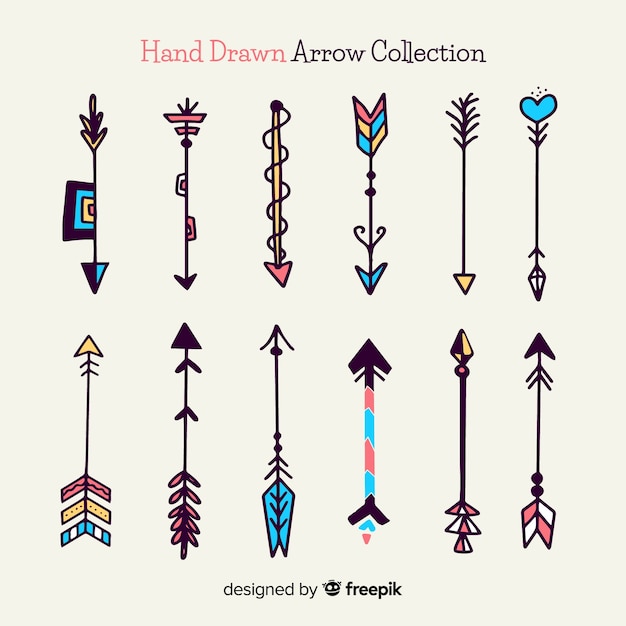 Download Modern hand drawn arrow collection Vector | Free Download