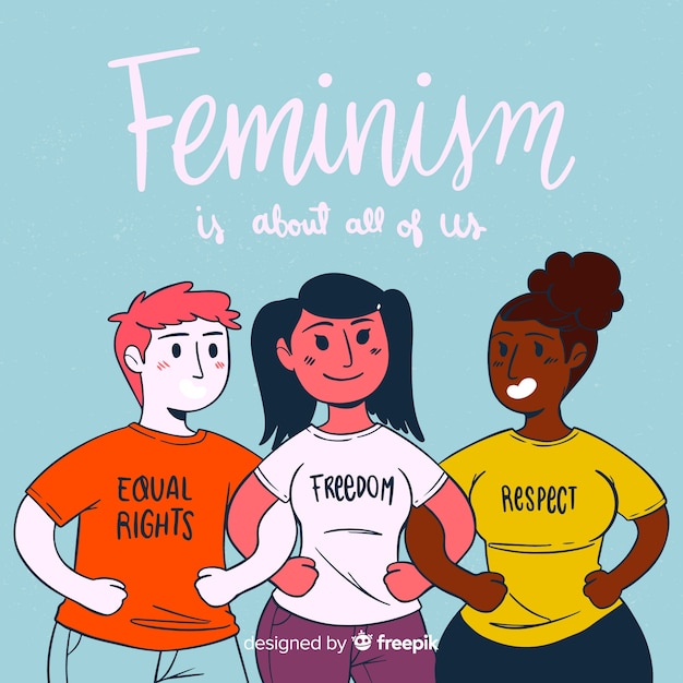 Modern hand drawn feminism concept Vector Free Download