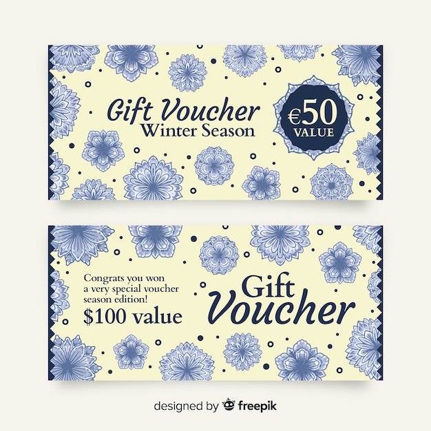 Free Vector | Modern hand drawn gift voucher template