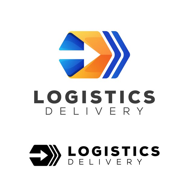 Premium Vector | Modern hexagon logistics delivery with arrow business ...