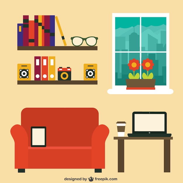 Download Modern home office Vector | Free Download