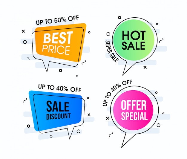 Premium Vector | Modern hot sale speech bubble designs