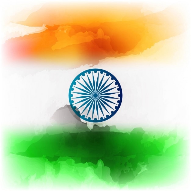 Modern indian flag design in watercolor | Free Vector