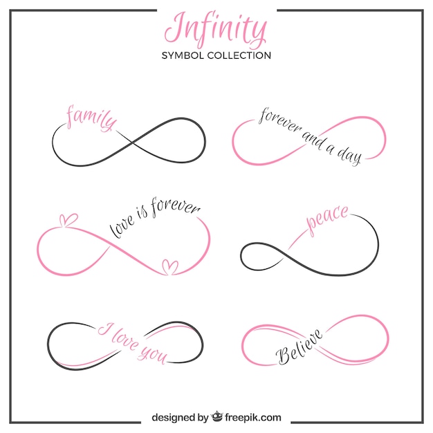 Free Vector Modern infinite symbol with word collection