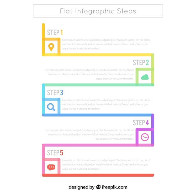 Modern infographic steps withflat design