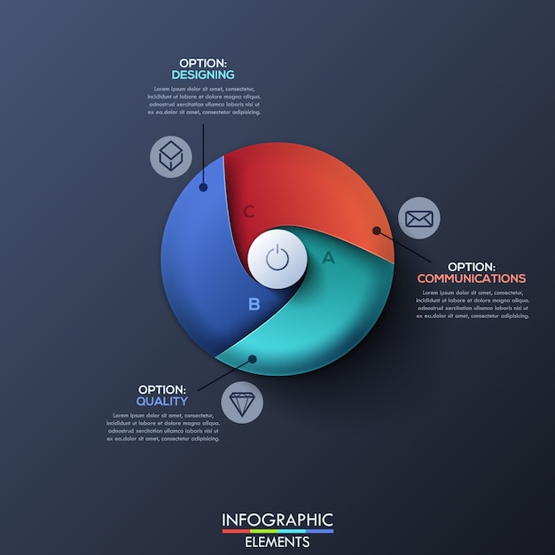 Modern infographic template with divided circle Premium Vector