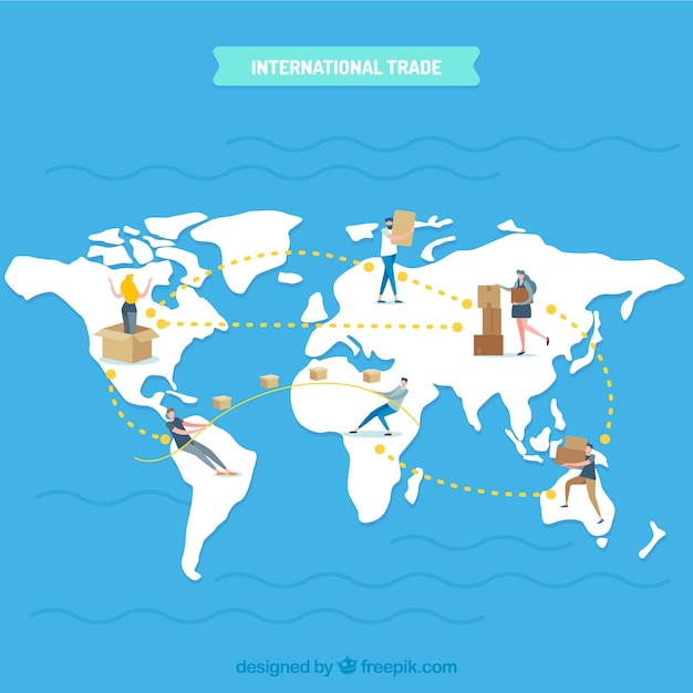 Modern international trade concept with flat design Vector | Free Download